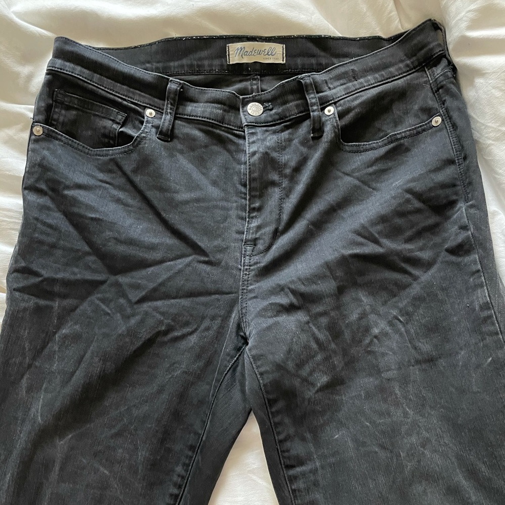 Madewell charcoal high rise skinny jeans